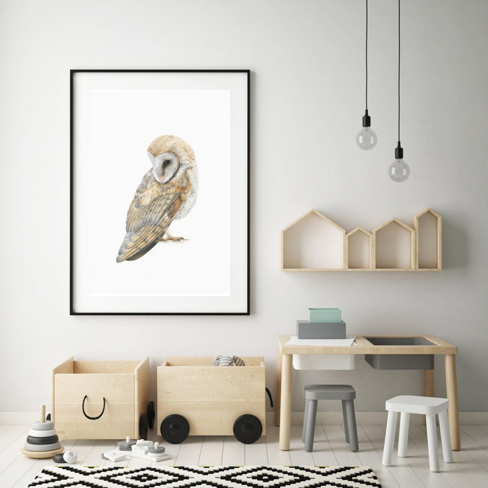 Owl Art Print - the wild woods