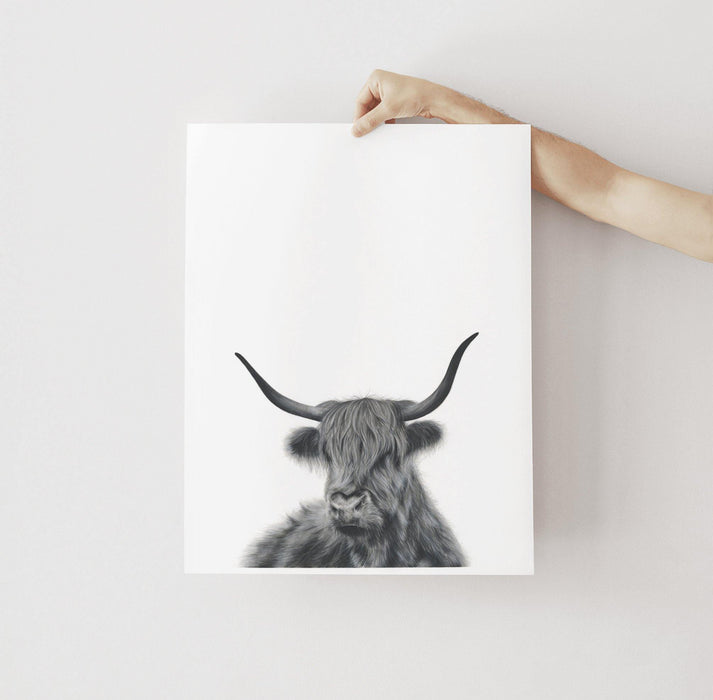 Highland Cow Art Print - the wild woods