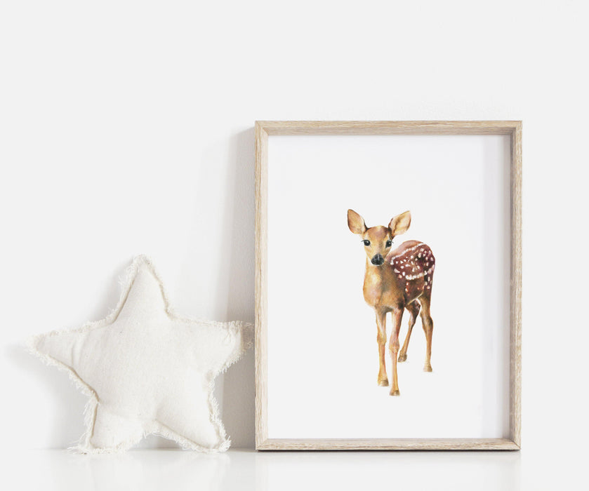 Deer Art Print - the wild woods
