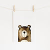Watercolour painted Bear Print hanging up - the wild woods