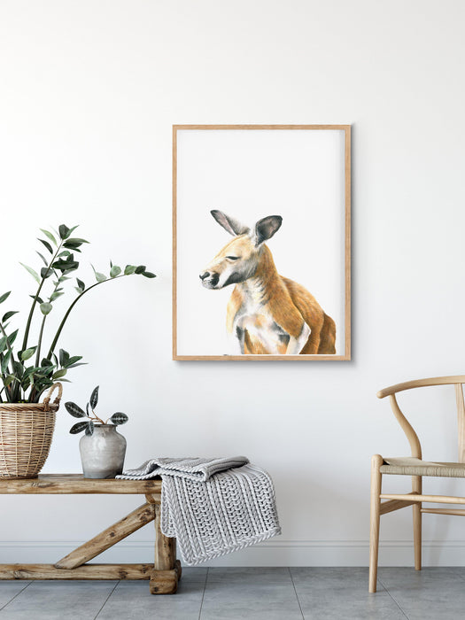 Kangaroo Art Print - the wild woods