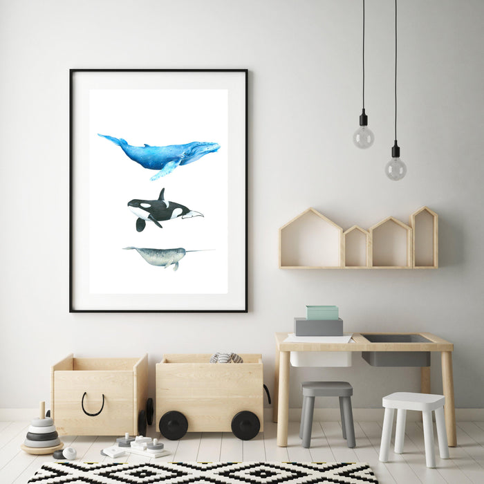 Whale Art Print - the wild woods