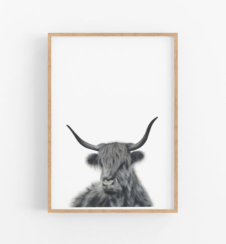 Highland Cow Art Print - the wild woods