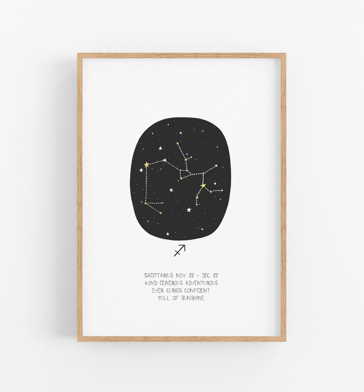 Sagittarius Art Print Kids Zodiac Nursery Prints the wild woods